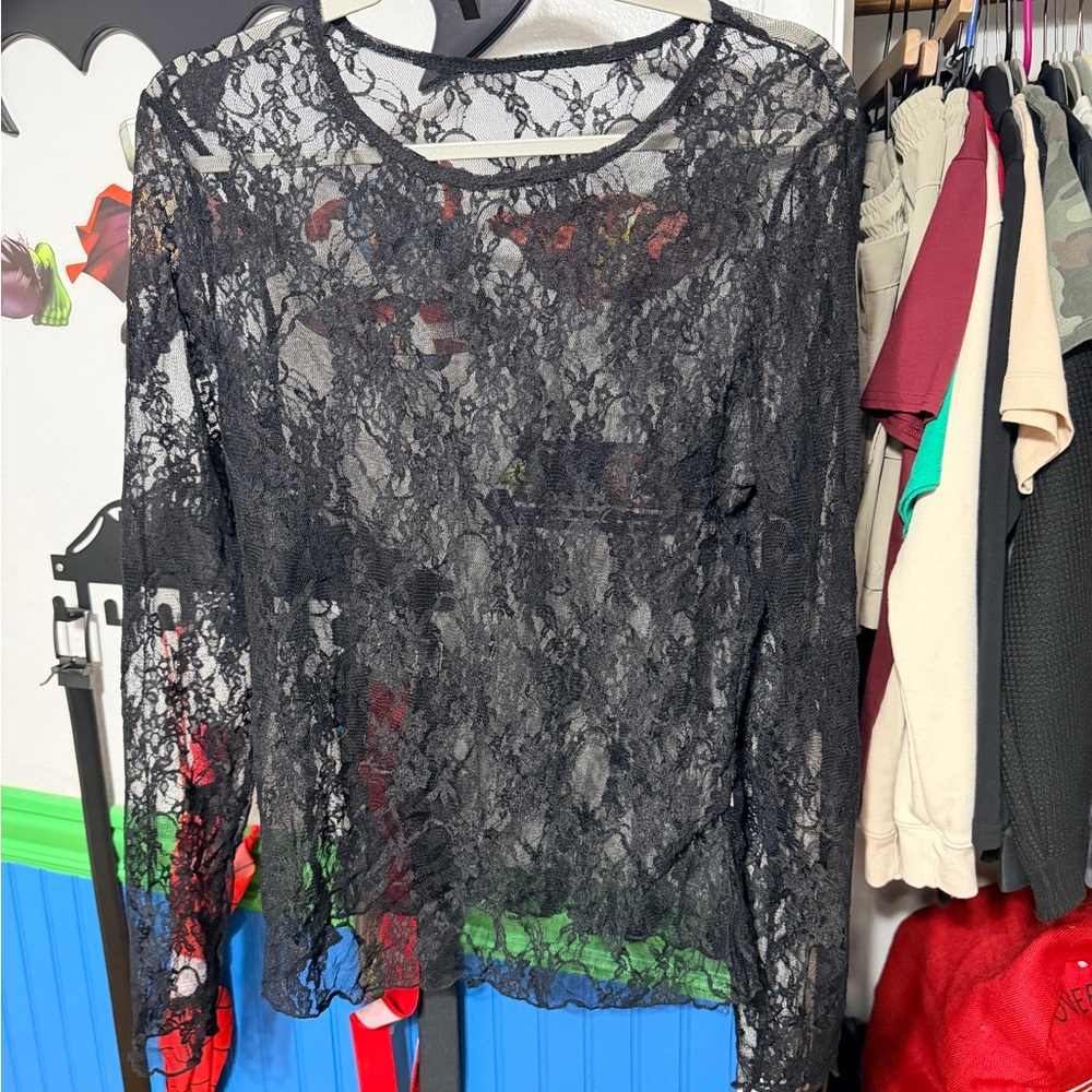 Elegant Black Lace Top